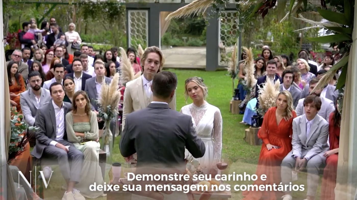 Transmissão ao vivo da cerimônia de casamento de Natália e Vinícius, ao ar livre